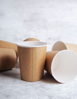 ORGANIC cardboard coffee and milk cup pack, 50 units